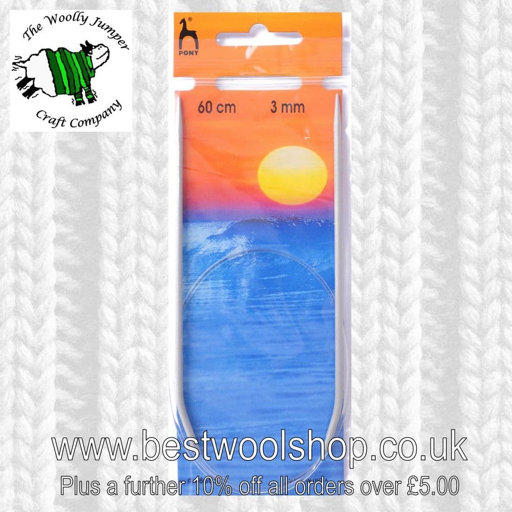 3mm x 60cm PONY CLASSIC CIRCULAR KNITTING NEEDLES