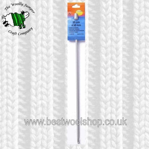 4.5mm PONY TUNISIAN CROCHET HOOK - SINGLE HOOK KNOBBED END Length 30cm