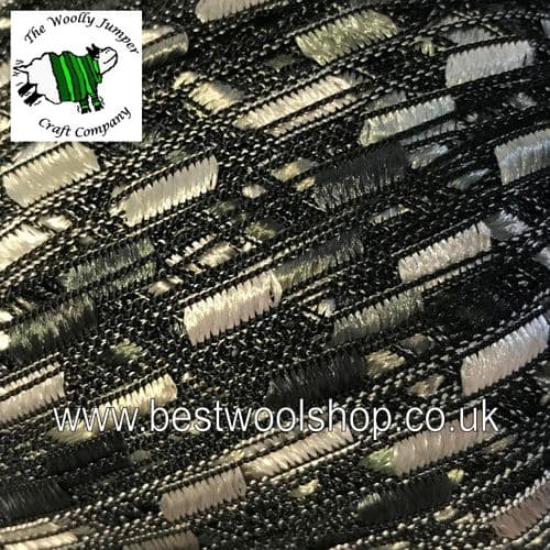42712 ICE YARNS 'LADDER' TRELLIS SCARF & NECKLACE KNITTING YARN 50G - SILVER GRAPHITE GREY MIX