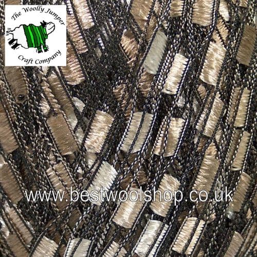 42713 ICE YARNS 'LADDER' TRELLIS SCARF & NECKLACE KNITTING YARN 50G - BEIGE BROWN SILVER GREY