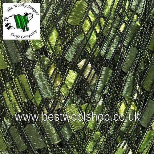 42716 ICE YARNS 'LADDER' TRELLIS SCARF & NECKLACE KNITTING YARN 50G - GREEN MIX