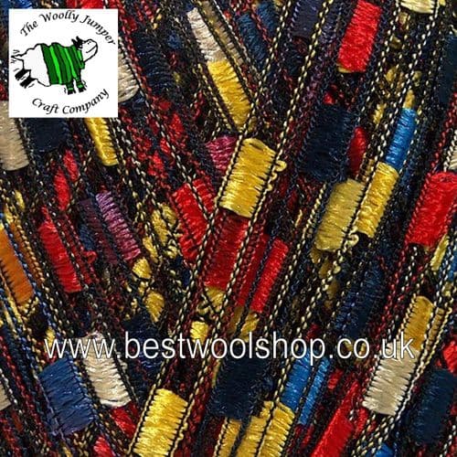 42721 ICE YARNS 'LADDER' TRELLIS SCARF & NECKLACE KNITTING YARN 50G - RED BLUE GOLD NAVY BEIGE