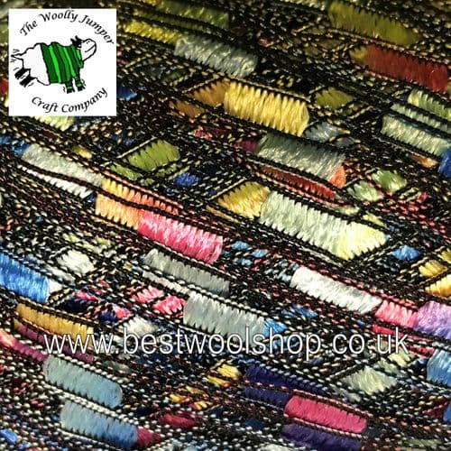 42956 ICE YARNS 'LADDER' TRELLIS SCARF & NECKLACE KNITTING YARN 50G - BLUE PINK YELLOW GREEN