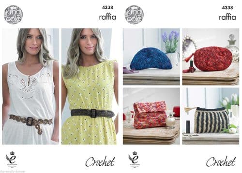 4338 - KING COLE RAFFIA CHUNKY PURSE & BELT CROCHET PATTERN