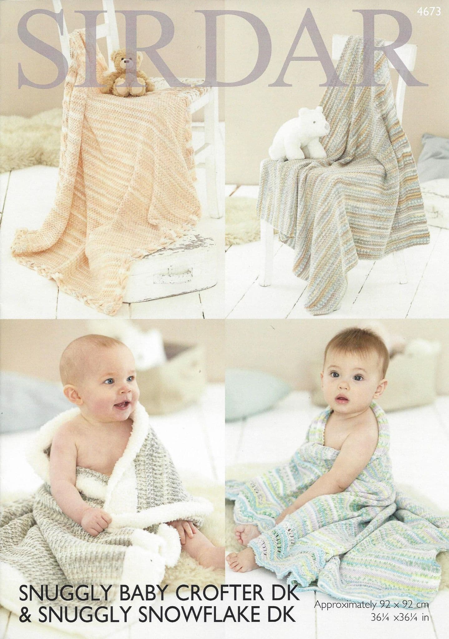 4673 SIRDAR SNUGGLY BABY CROFTER DK SNOWFLAKE DK BLANKET