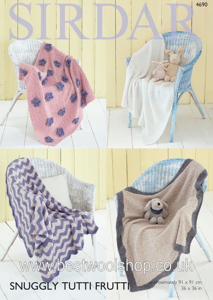 4690 - SIRDAR SNUGGLY TUTTI FRUTTI CHUNKY BLANKET KNITTING PATTERN