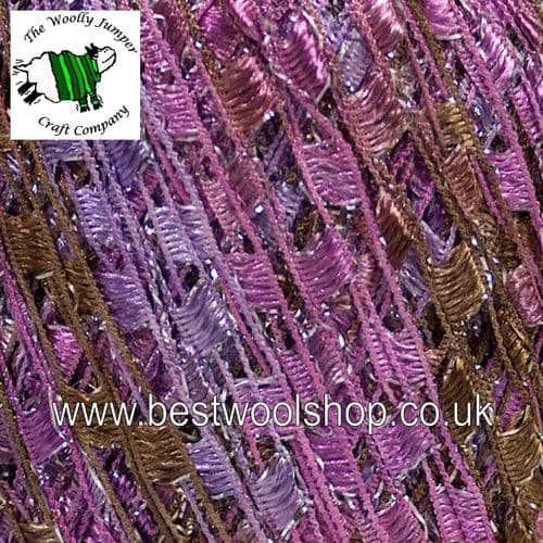 47230 ICE YARNS 'MINI LADDER GLITZ' TRELLIS SCARF & NECKLACE KNITTING YARN - LILAC CAMEL ORCHID