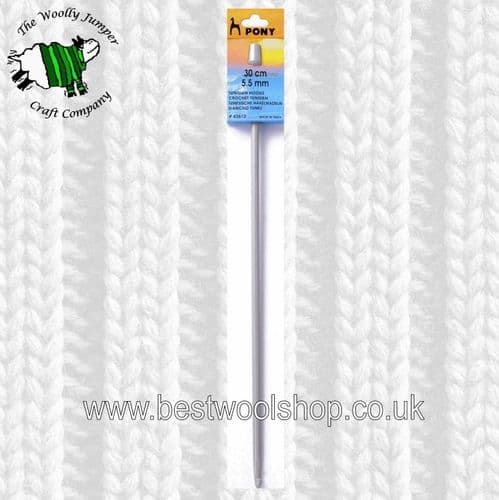 5.5mm PONY TUNISIAN CROCHET HOOK SINGLE HOOK KNOBBED END Length 30cm
