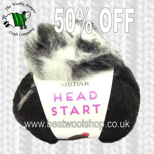 504 BADGER - SIRDAR HEAD START SUPER CHUNKY HAT KNITTING KIT WITH FURRY POMPOM 40% OFF
