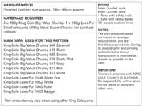 5088 - KING COLE BIG VALUE CHUNKY CUSHION CROCHET PATTERN 16