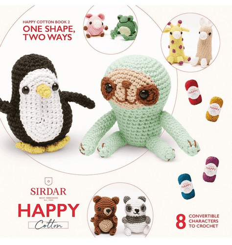 531 SIRDAR HAPPY COTTON DK BOOK 2 - ONE SHAPE TWO WAYS - 8 CHARACTERS TO CROCHET