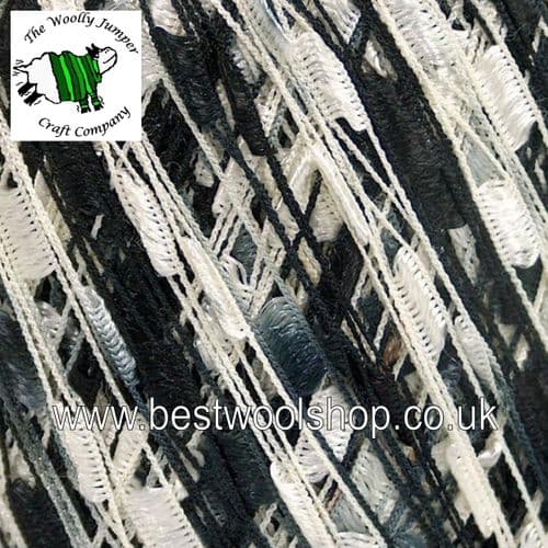 56857 ICE YARNS 'LADDER' TRELLIS SCARF & NECKLACE KNITTING YARN 50G - BLACK WHITE GREY