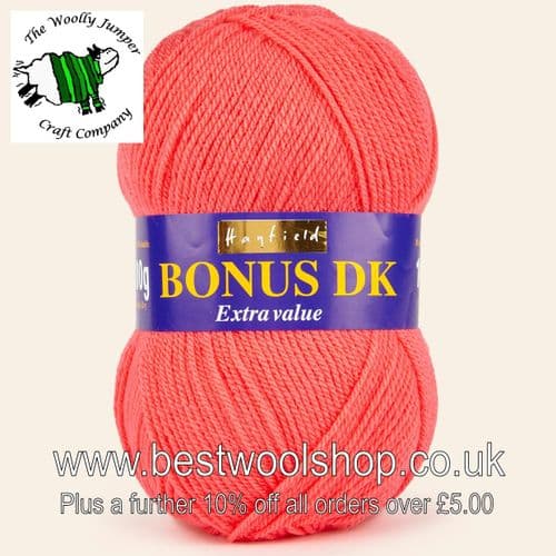 578 BRIGHT CORAL - HAYFIELD BONUS DK KNITTING & CROCHET YARN