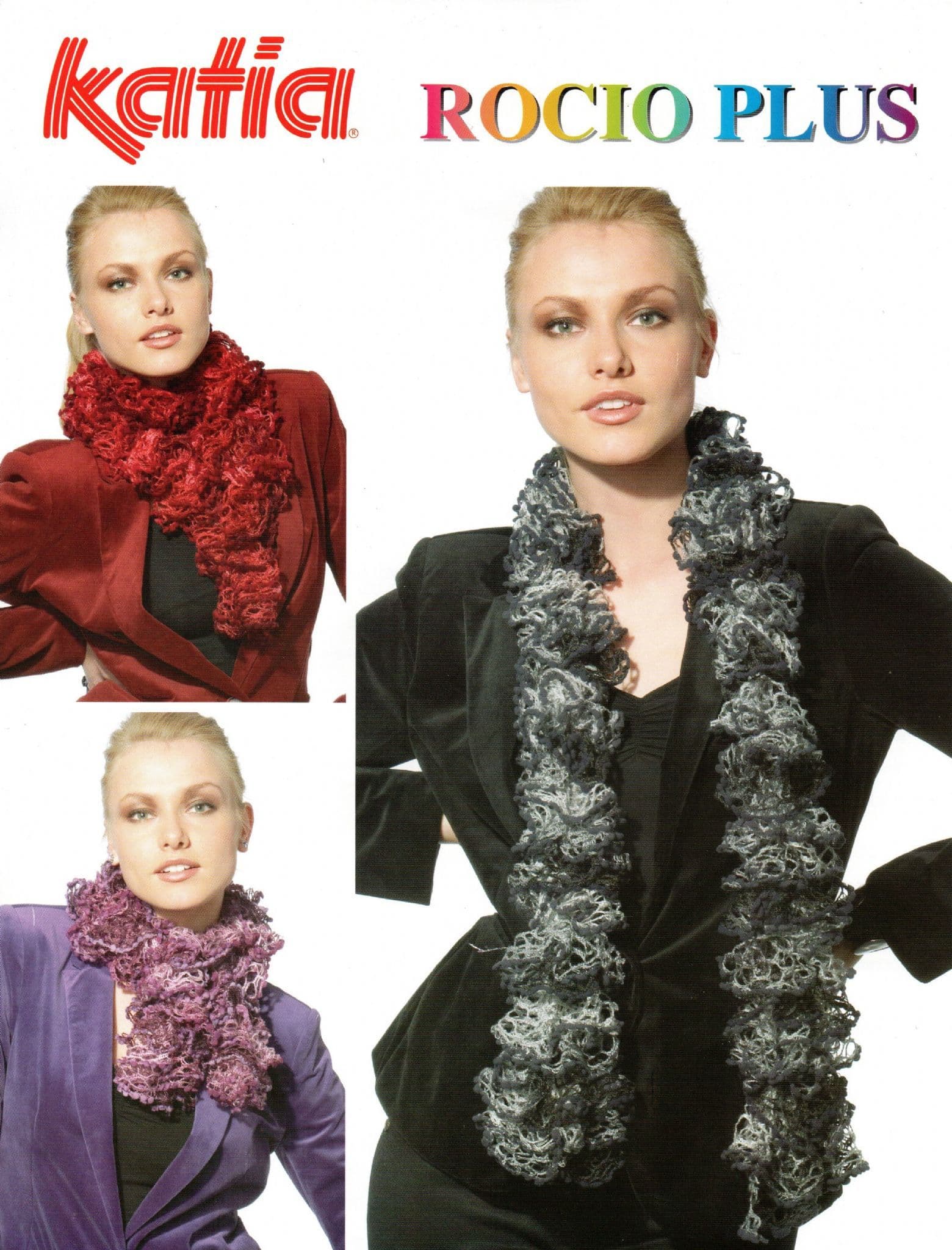 602 BROWN MIX - KATIA ROCIO PLUS SCARF RUFFLE YARN WITH PATTERN