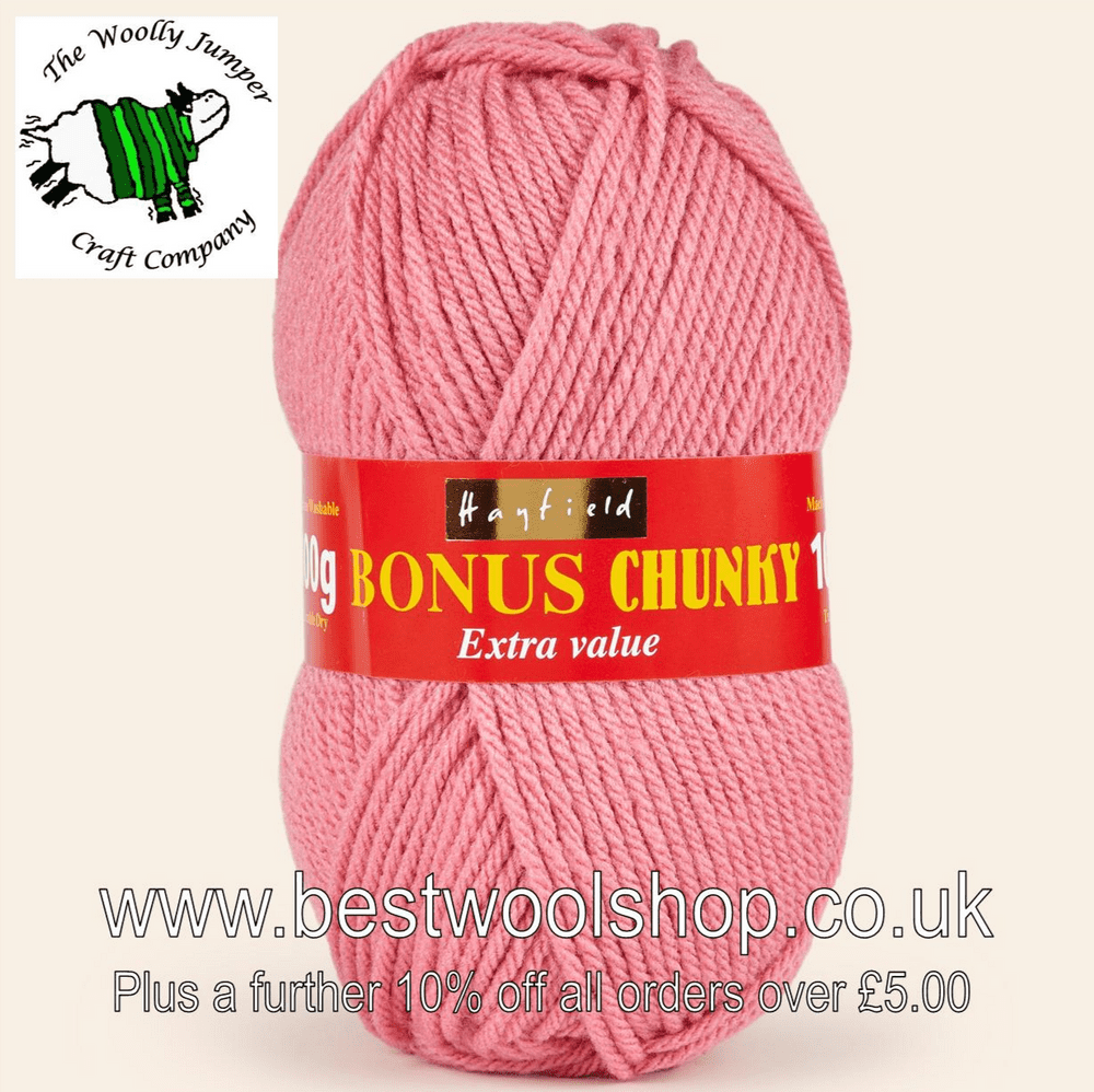 616 DEEP ROSE HAYFIELD BONUS CHUNKY KNITTING YARN 100G