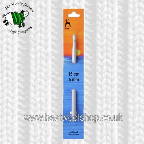 6mm PONY CLASSIC PLASTIC CROCHET HOOK Length 15cm