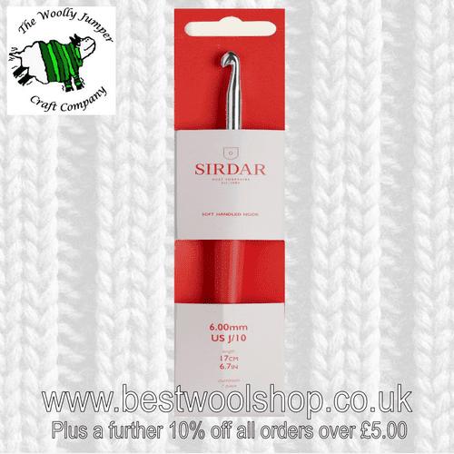 6MM SIRDAR SOFT TOUCH HANDLED CROCHET HOOK LENGTH 17CM