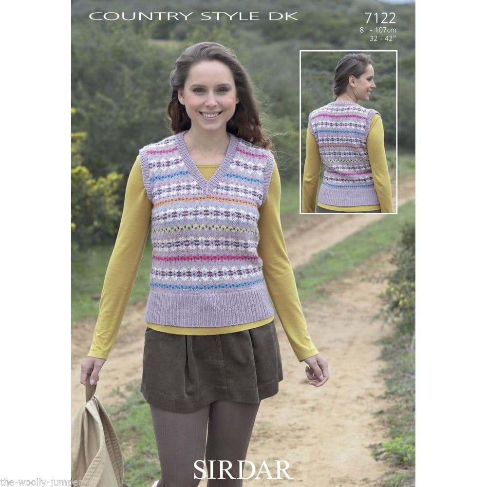 7122 SIRDAR COUNTRY STYLE DK FAIRISLE STYLE TANK TOP KNITTING PATTERN