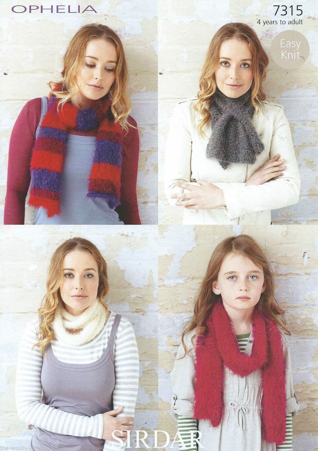 7315 SIRDAR OPHELIA CHUNKY SCARF TIPPET SNOOD KNITTING PATTERN TO FIT  4YRS TO ADULT