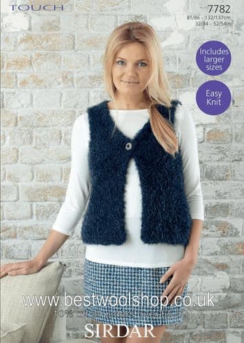 7782 PDF SIRDAR TOUCH SUPER CHUNKY GILET KNITTING PATTERN 32"- 54"
