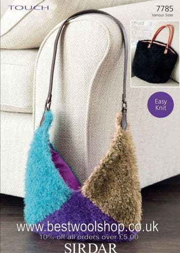 7785 PDF SIRDAR TOUCH SUPER CHUNKY BAG KNITTING PATTERN - VARIOUS SIZES