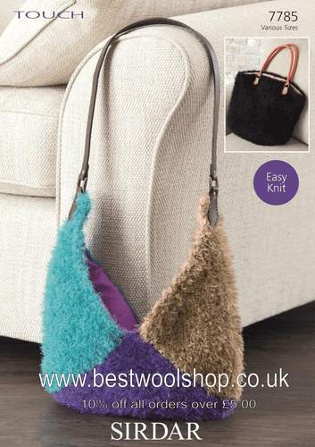 7785 SIRDAR TOUCH SUPER CHUNKY BAG KNITTING PATTERN - VARIOUS SIZES