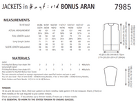 7985 HAYFIELD BONUS ARAN JACKET KNITTING PATTERN CHEST SIZE 32
