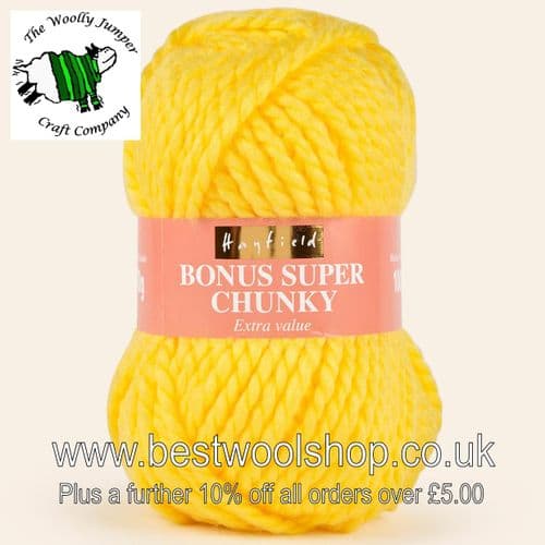 819 BRIGHT LEMON - HAYFIELD BONUS SUPER CHUNKY KNITTING YARN 100G