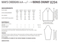 8294 PDF HAYFIELD BONUS CHUNKY CARDIGAN KNITTING  PATTERN CHEST SIZE 36