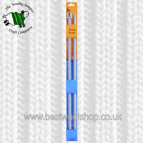 8mm -  LENGTH 35cm - PONY CLASSIC STRAIGHT KNITTING NEEDLES - PAIR