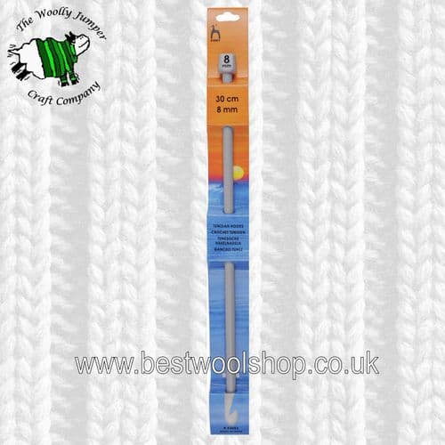 8mm PONY TUNISIAN CROCHET HOOK - SINGLE HOOK - KNOBBED END - Length 30cm
