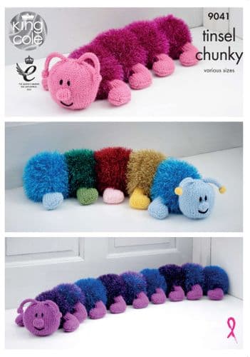 9041 KING COLE TINSEL CHUNKY CENTIPEDE KNITTING PATTERN