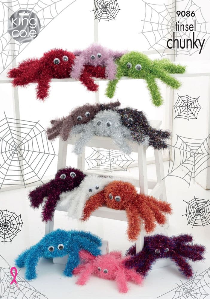 9086 KING COLE TINSEL CHUNKY SPIDER KNITTING PATTERN