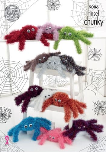 9086 KING COLE TINSEL CHUNKY SPIDER KNITTING PATTERN