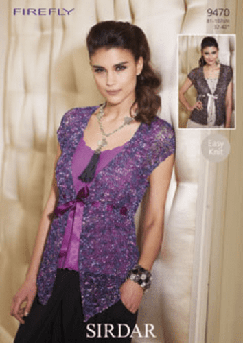 9470 SIRDAR FIREFLY TIE-FRONT WAISTCOAT KNITTING PATTERN 32"- 42"