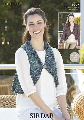 9607 SIRDAR FIREFLY CIRCULAR JACKET & WAISTCOAT KNITTING PATTERN 32"- 54"