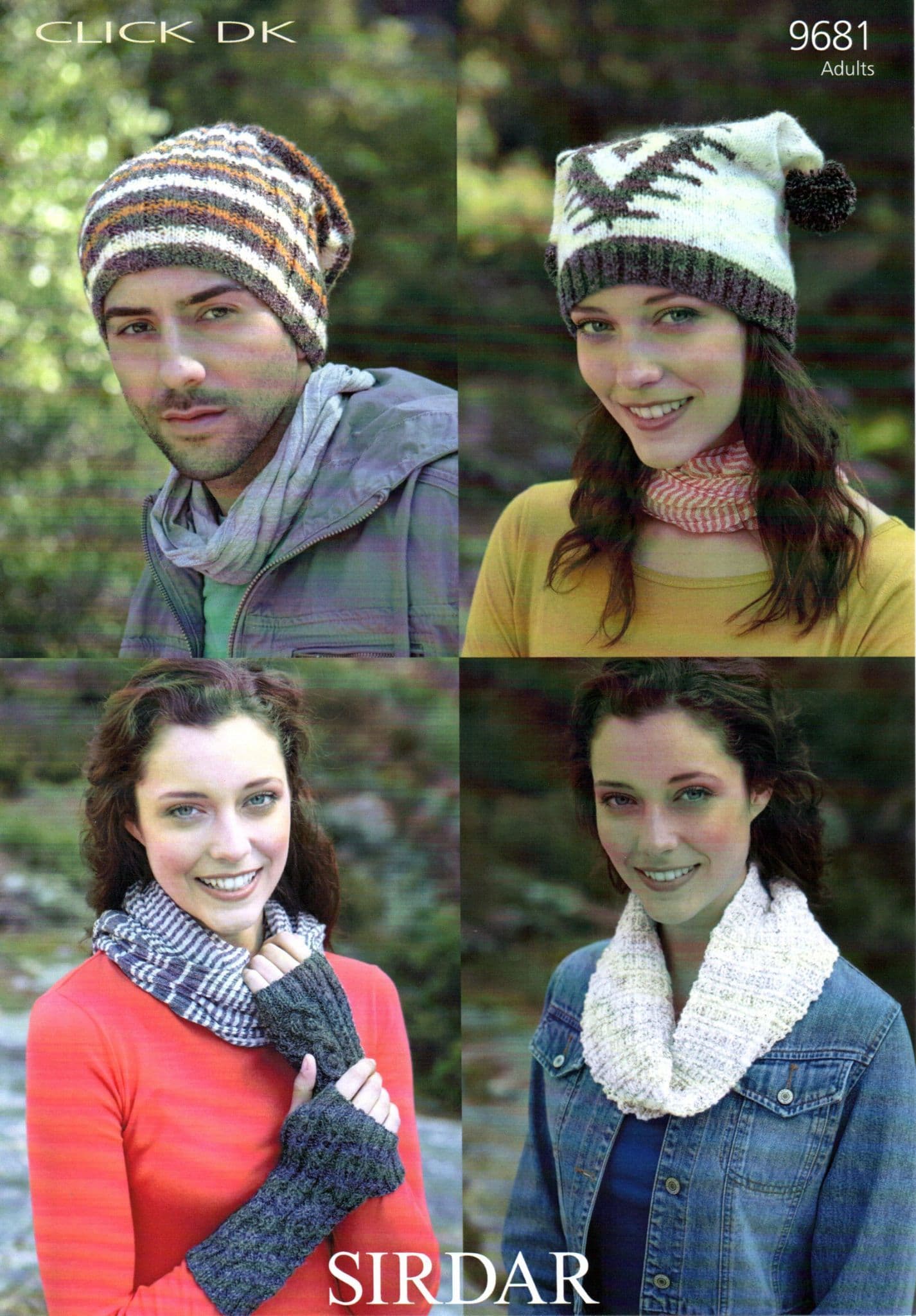 9681 SIRDAR CLICK DK SNOOD HAT WRIST WARMERS WRIST WARMERS FINGERLESS ...