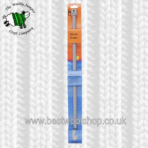 9mm PONY TUNISIAN CROCHET HOOK - SINGLE HOOK - KNOBBED END - Length 30cm