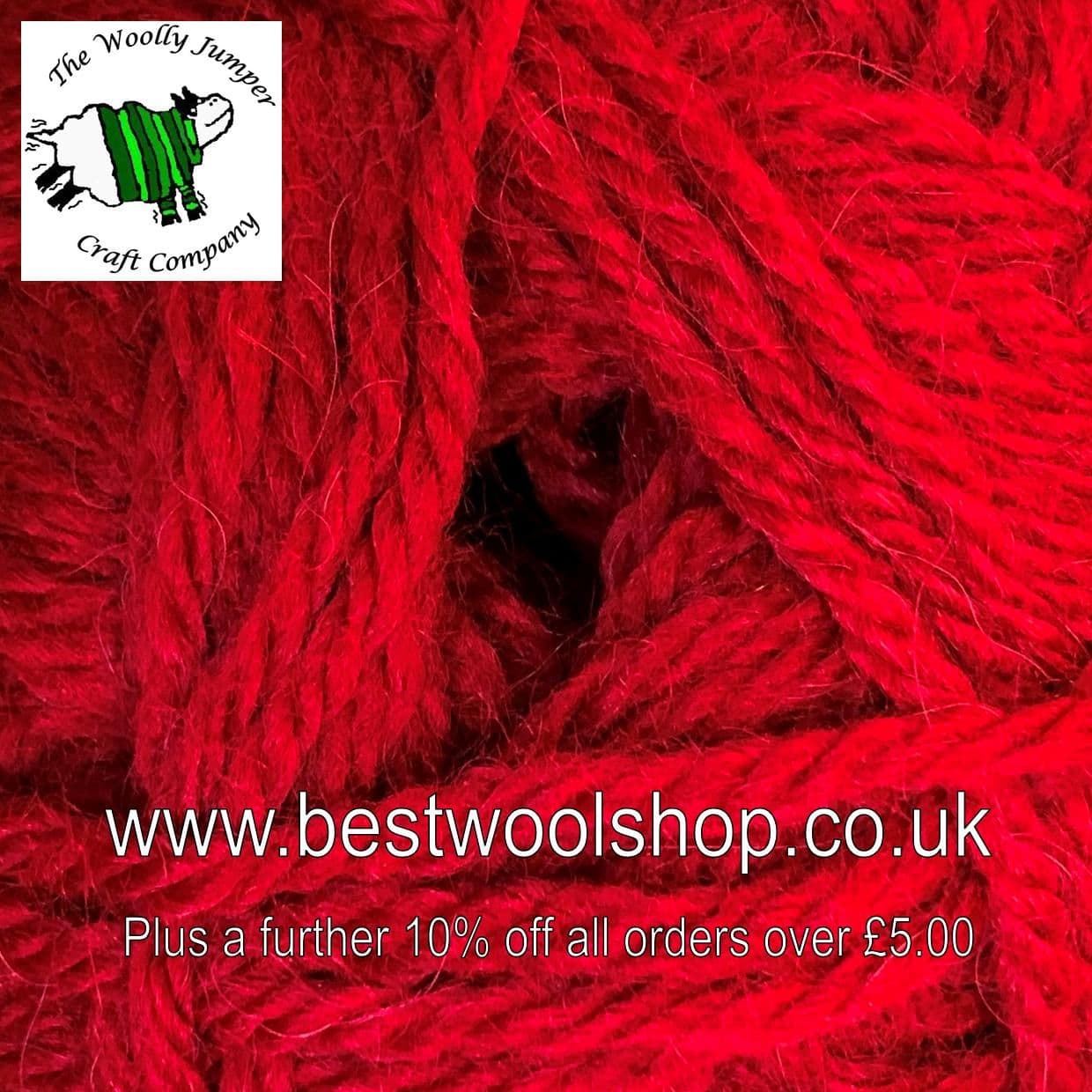 AL07 RICH RED JAMES C BRETT AZTEC ARAN WITH ALPACA KNITTING YARN