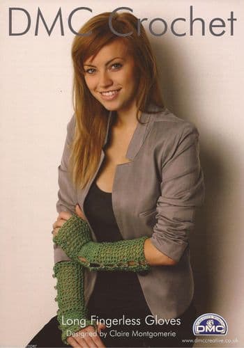 DMC 11883L/2 LONG FINGERLESS GLOVES  CROCHET PATTERN