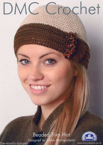 DMC 11885L/2 BEADED TRIM HAT CROCHET PATTERN