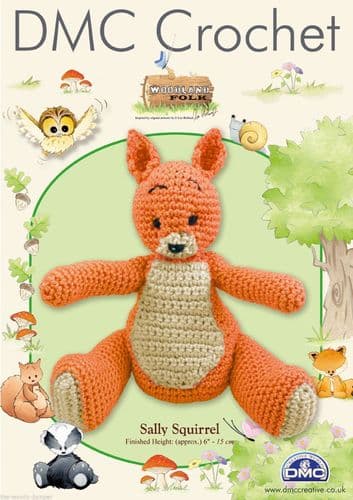 DMC 15004L/2 SALLY SQUIRREL CROCHET PATTERN - FINISHED HEIGHT 15CM - 6 INCHES