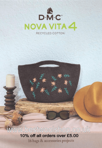 DMC NOVA VITA 4 RECYCLED COTTON KNITTING PATTERN BOOKLET - 16 BAG & ACCESSORY PROJECTS