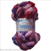 GRUNDL FILO BLU POMPON COLOR POM POM KNITTING YARN - FREE PATTERNS SCARVES & BLANKETS