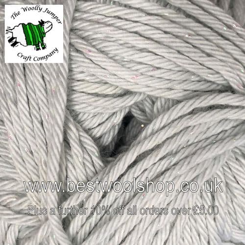 GS07 JAMES C BRETT GLISTEN DK COTTON SHIMMER KNITTING & CROCHET YARN 100G - SILVER GREY