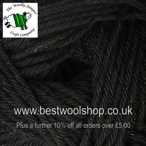 GS08 JAMES C BRETT GLISTEN DK COTTON SHIMMER KNITTING & CROCHET YARN 100G - BLACK