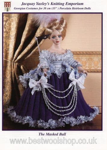 JACQUAY YAXLEY'S THE MASKED BALL KNITTING PATTERN TO FIT 15"- 38CM DOLL