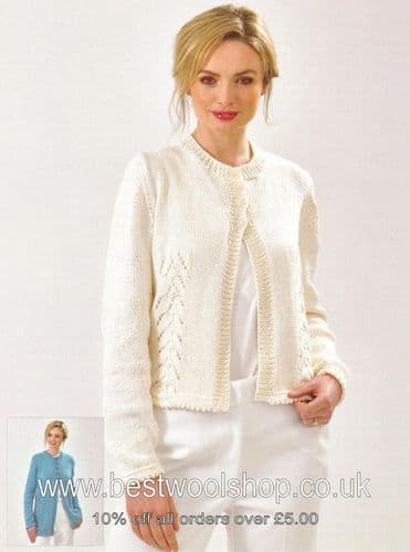 JB522 JAMES C BRETT GLISTEN DK CARDIGAN KNITTING PATTERN 28"- 46"