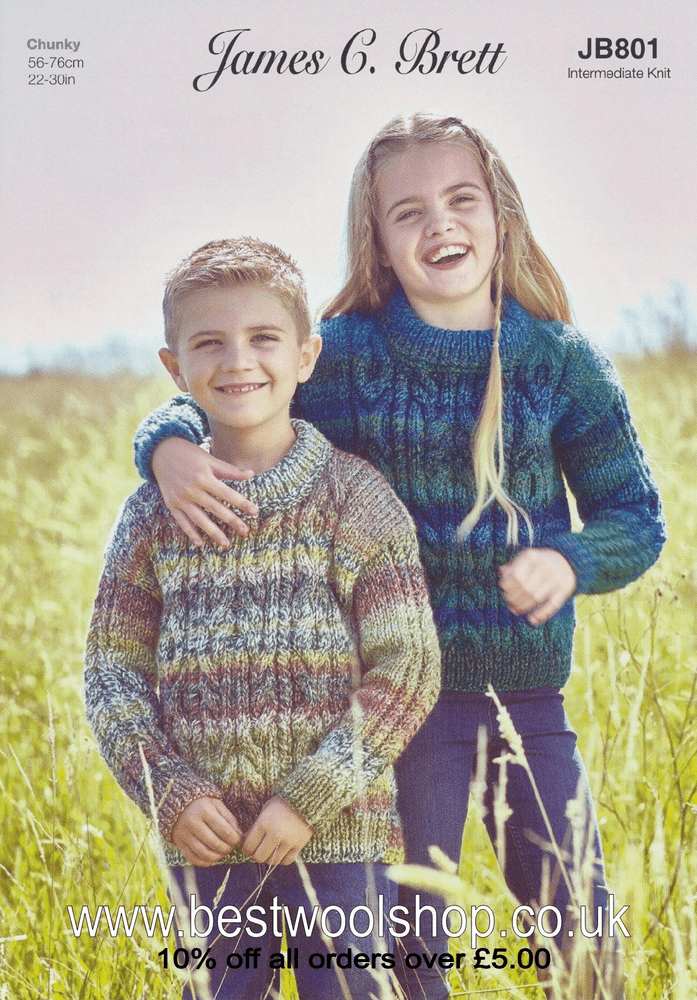 JB801 JAMES C BRETT MARBLE CHUNKY SWEATER KNITTING PATTERN 22