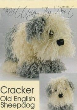 KBP-009 KNITTING BY POST CRACKER OLD ENGLISH SHEEP DOG KNITTING PATTERN